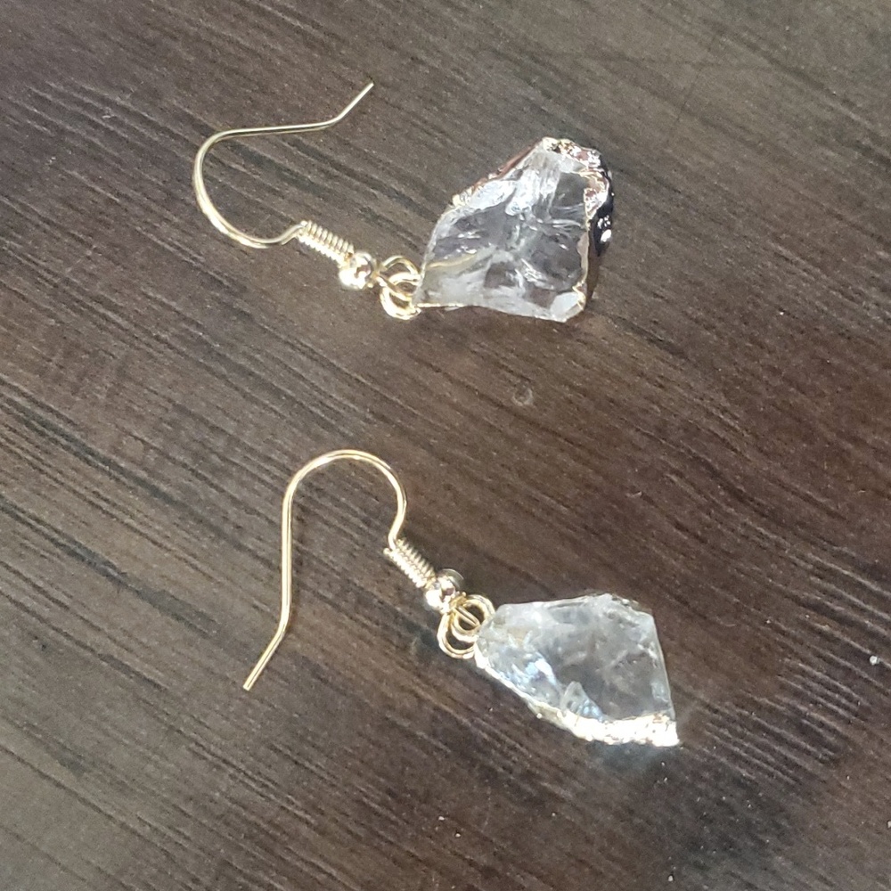 Authentic rough cut crystal earrings